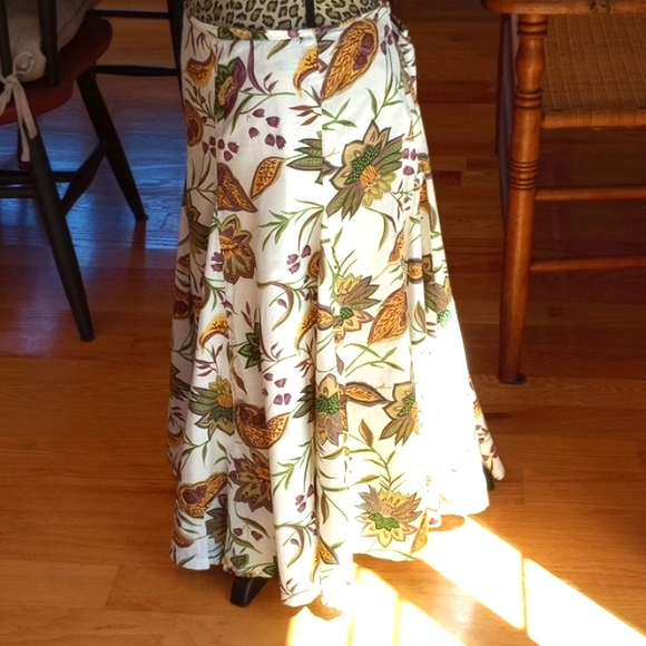 Grace Elements Trumpet Skirt, Size 14 Botanical Print - Picture 2 of 7